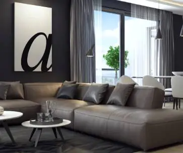 Inside view of a staged living room in a home ready to sell